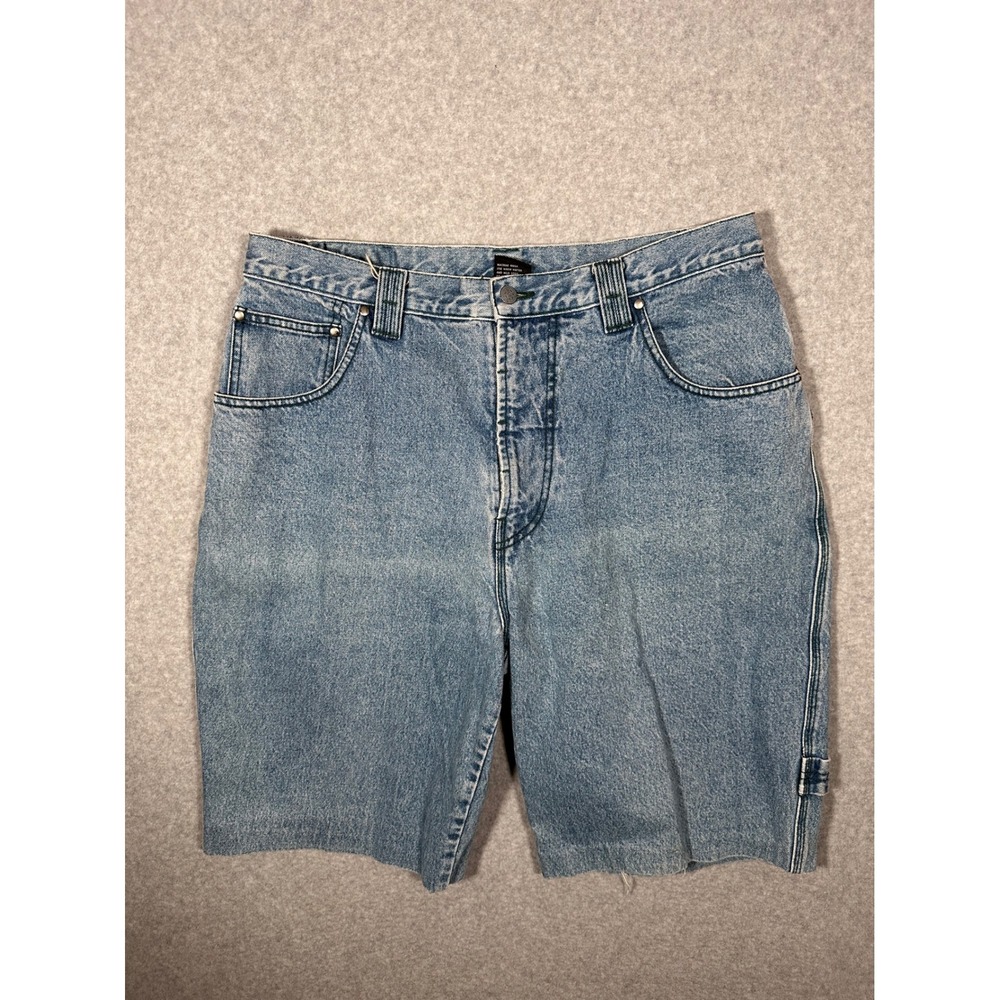 VTG Y2K Select Brand Suede Denim Colorblock Carpenter Shorts 90s Skater 36 RARE